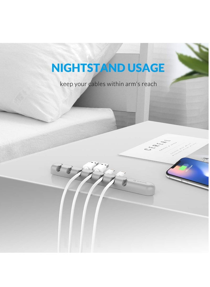ORICO 6pcs Cord Organizer, 7 Channel Desktop Cord Holder Cord Management Clip for Power Cord, Charging Cord, USB Cord, Mouse Cable, Writer, Home (Grey) - Image 5