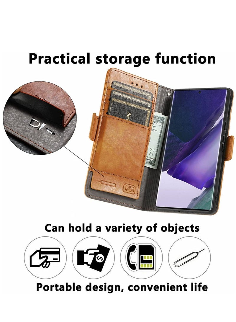 Captaintech Case for Samsung S22 Ultra case KASTWAVE RFID Blocking Leather Wallet Phone case Credit Card Holdersim Card Key Storage Flip Folio Shockproof case for Samsung Galaxy S22 Ultra case 6.8'' - Image 5