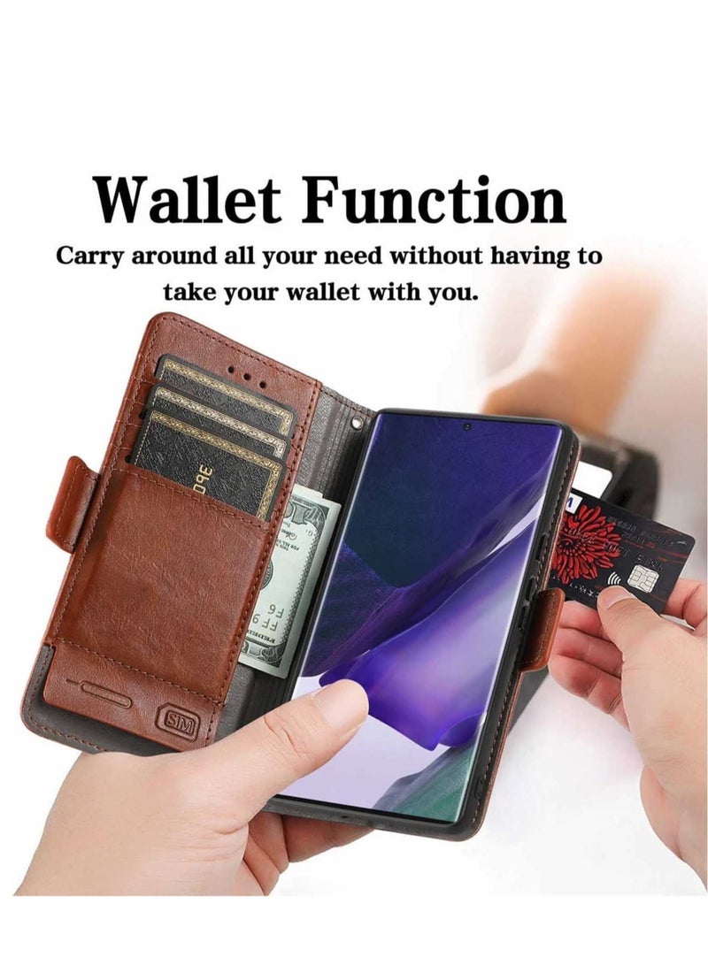 Captaintech Case for Samsung S22 Ultra case KASTWAVE RFID Blocking Leather Wallet Phone case Credit Card Holdersim Card Key Storage Flip Folio Shockproof case for Samsung Galaxy S22 Ultra case 6.8'' - Image 2