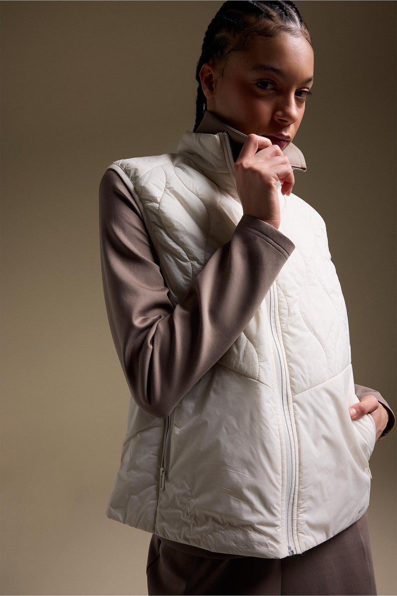 DeFacto Beige Woman Waterproof Regular Fit Zip-Up Sports Vest Casual - Image 3