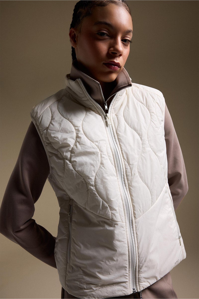 DeFacto Beige Woman Waterproof Regular Fit Zip-Up Sports Vest Casual - Image 1