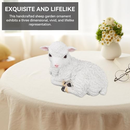 Jwthee Mini Sheep Figurines, Mini Sheep Figurines Home Decor Small Sheep Resin Lamb Figurines Statues Lamb Statue Sheep Ornaments Desktop Decoration for Yard Patio Landscaping Home Decor - Image 5