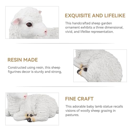 Jwthee Mini Sheep Figurines, Mini Sheep Figurines Home Decor Small Sheep Resin Lamb Figurines Statues Lamb Statue Sheep Ornaments Desktop Decoration for Yard Patio Landscaping Home Decor - Image 4