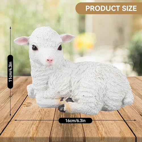 Jwthee Mini Sheep Figurines, Mini Sheep Figurines Home Decor Small Sheep Resin Lamb Figurines Statues Lamb Statue Sheep Ornaments Desktop Decoration for Yard Patio Landscaping Home Decor - Image 3
