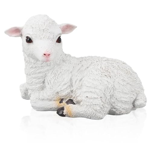Jwthee Mini Sheep Figurines, Mini Sheep Figurines Home Decor Small Sheep Resin Lamb Figurines Statues Lamb Statue Sheep Ornaments Desktop Decoration for Yard Patio Landscaping Home Decor - Image 1