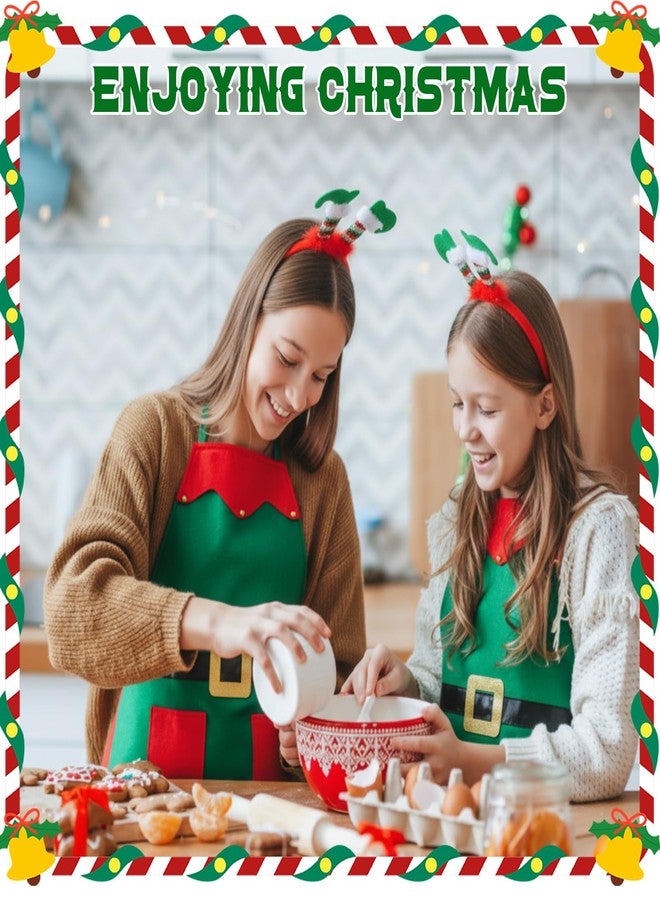 Toulite 12 Pcs Christmas Elf Aprons and Elves Headband Elf costume Costume Headband Headwear for Adult Xmas Party Accessories(Fashion Colors) - Image 5