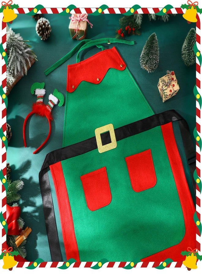 Toulite 12 Pcs Christmas Elf Aprons and Elves Headband Elf costume Costume Headband Headwear for Adult Xmas Party Accessories(Fashion Colors) - Image 4