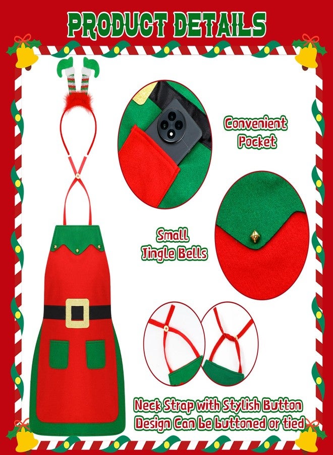 Toulite 12 Pcs Christmas Elf Aprons and Elves Headband Elf costume Costume Headband Headwear for Adult Xmas Party Accessories(Fashion Colors) - Image 3