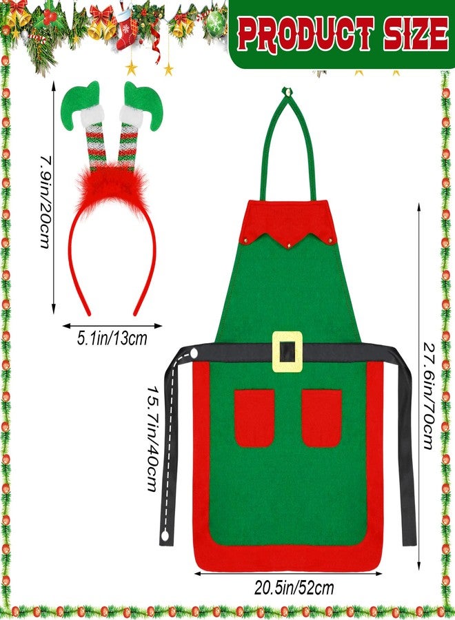 Toulite 12 Pcs Christmas Elf Aprons and Elves Headband Elf costume Costume Headband Headwear for Adult Xmas Party Accessories(Fashion Colors) - Image 2