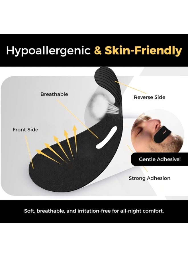 Nexso Black Mouth Tape for Sleeping Adults | 30 Hypoallergenic Nasal Breathing Strips for Snore Reduction | Comfortable, Medical-Grade Adhesive | Promotes Restorative Sleep & Better Sleep Quality - Image 5