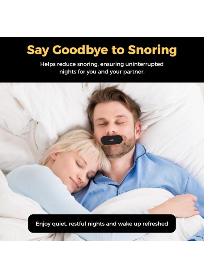 Nexso Black Mouth Tape for Sleeping Adults | 30 Hypoallergenic Nasal Breathing Strips for Snore Reduction | Comfortable, Medical-Grade Adhesive | Promotes Restorative Sleep & Better Sleep Quality - Image 4