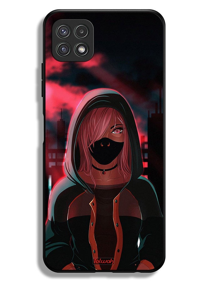 Tolwak Samsung Galaxy A22 5G Protective Case Cover Girl Wear Mask Art - Image 1