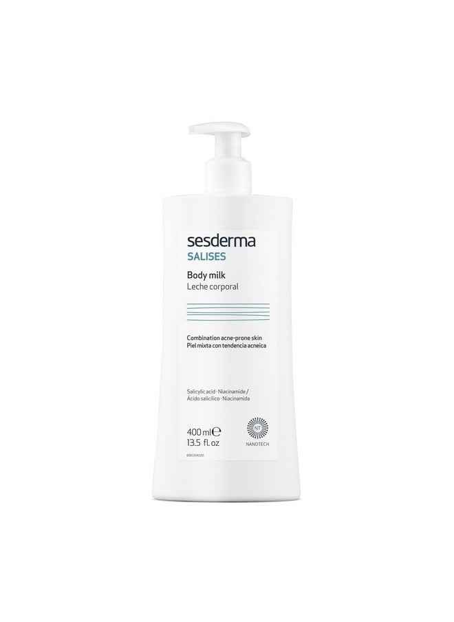 SeSDERMA - Salises Body Milk Body Moisturizer Acneprone Skins Oil Control Sebum Regulator 13.5 Fl. Oz - Image 1