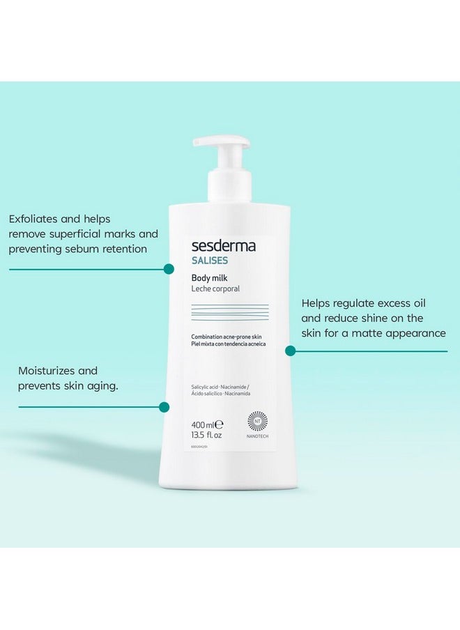 SeSDERMA - Salises Body Milk Body Moisturizer Acneprone Skins Oil Control Sebum Regulator 13.5 Fl. Oz - Image 1
