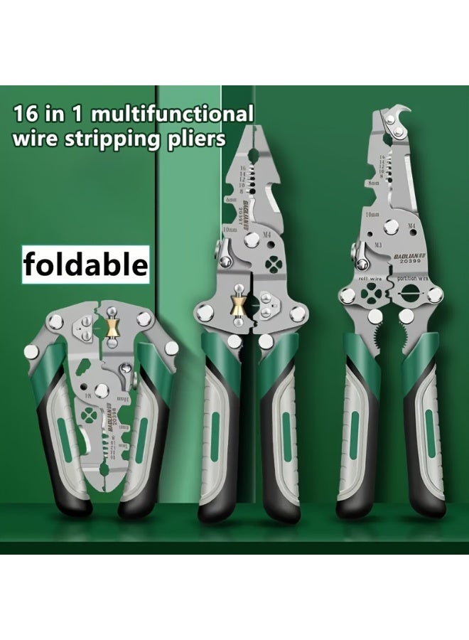 Multifunctional wire stripper 16 in 1 universal stripping wire crimping wire stripper for electricians - Image 5