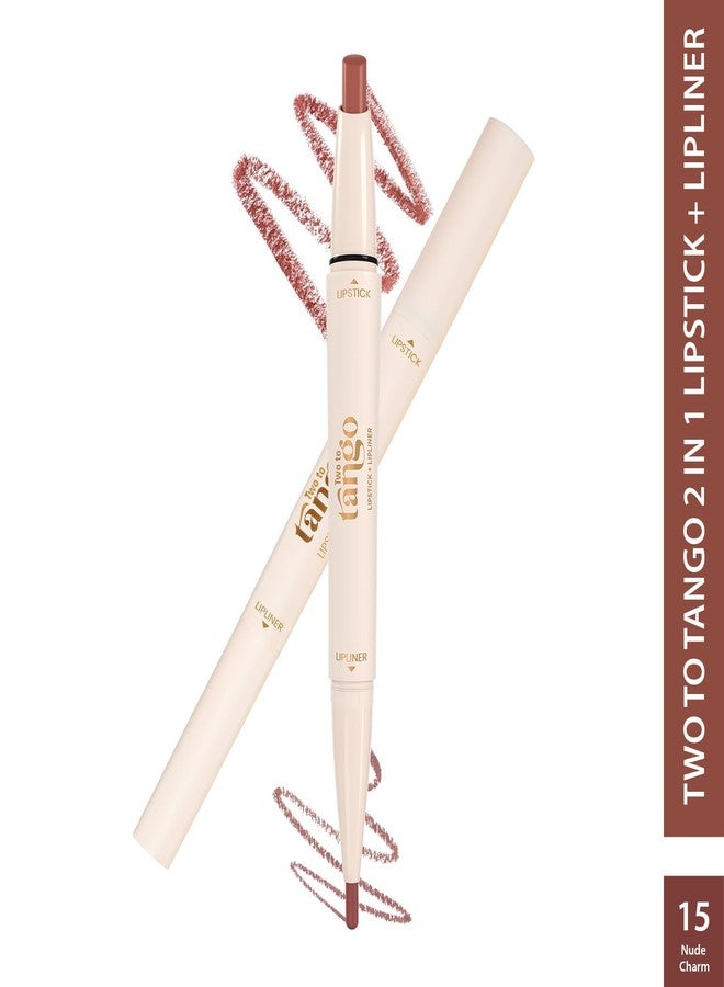 Glam 21 Glam21 Two To Tango Lip Liner + Lipstick Duo |Non-Transfer |Long Stay | Creamy Matte Finish| Super-glide formula | Non-drying |For Sensational lip look, Nude Charm-15 - Image 2