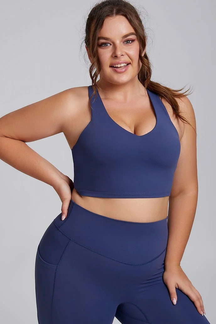 Svl Dark Blue Active Aura Sports Bra for Women | Best Price UAE