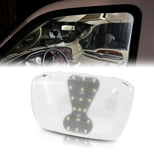 FetonAuto Interior Dome Light Cover Len With LED PCB for 1999-2007 Ford F250 F350 F450 F550 Overhead Map Reading Lamp Assembly for F150 Expedition Mustang Taurus, 6000K White - Image 1