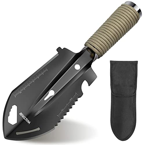 WILDAIR Camping Shovel Multifunctional 7 in 1 Survival Multitool Small Survival Shovel for Camping Tactical Shovel (Black) - Image 1