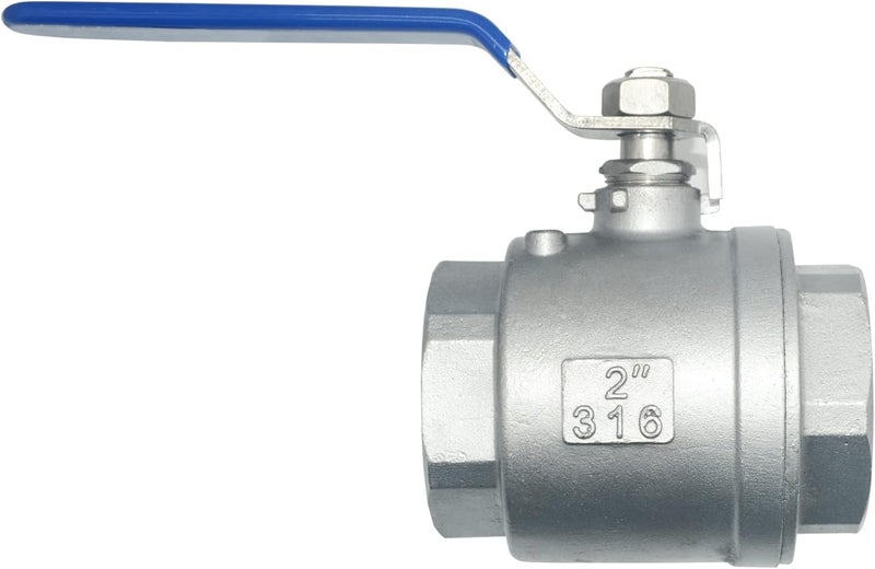 DAN SPEED 2" NPT Female 316 Stainless Steel Full Port Ball Valve Vinyl Handle WOG1000 (2 inch 2pcs) - Image 2