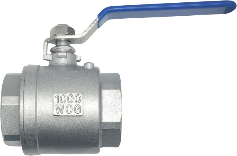 DAN SPEED 2" NPT Female 316 Stainless Steel Full Port Ball Valve Vinyl Handle WOG1000 (2 inch 2pcs) - Image 3