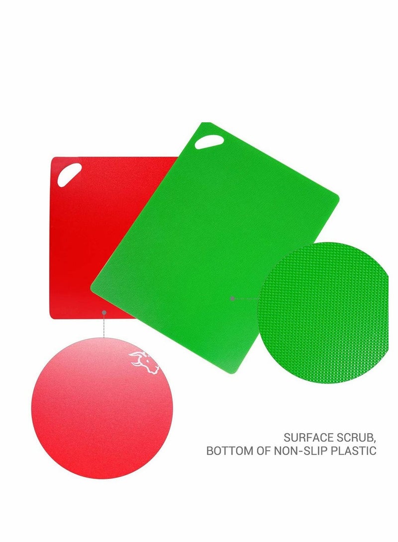 Excefore Cutting Board Set Flexible Plastic Chopping Board Set Mats with Food Icons Easy-Grip Handles BPA-Free Non-Porous Easy to Clean Nonslip Antimicrobial Dishwasher Safe Set of 4 - Image 5