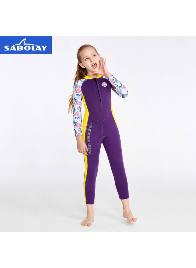New Kidsren's Swimsuit Equipment One-piece Kidsren's Swimming Long-sleeved Autumn And Winter Warm Suit Surfing 2mm Wetsuit