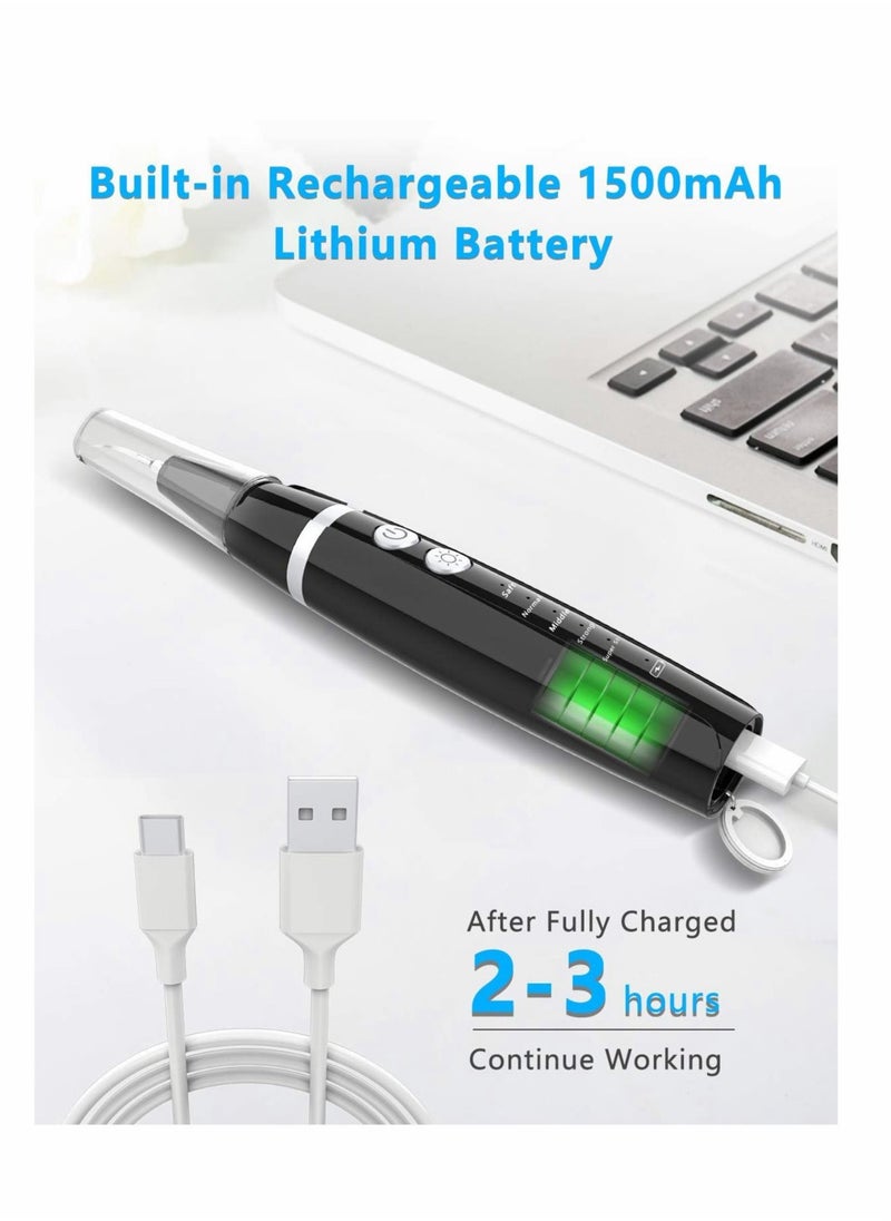 Ultrasonic Tooth Cleaner Plaque Remover for Teeth Remove Teeth Stain tarter Plaque Calculus  with Led 5 Adjustable Modes 2 Replaceable Clean Heads Safe
