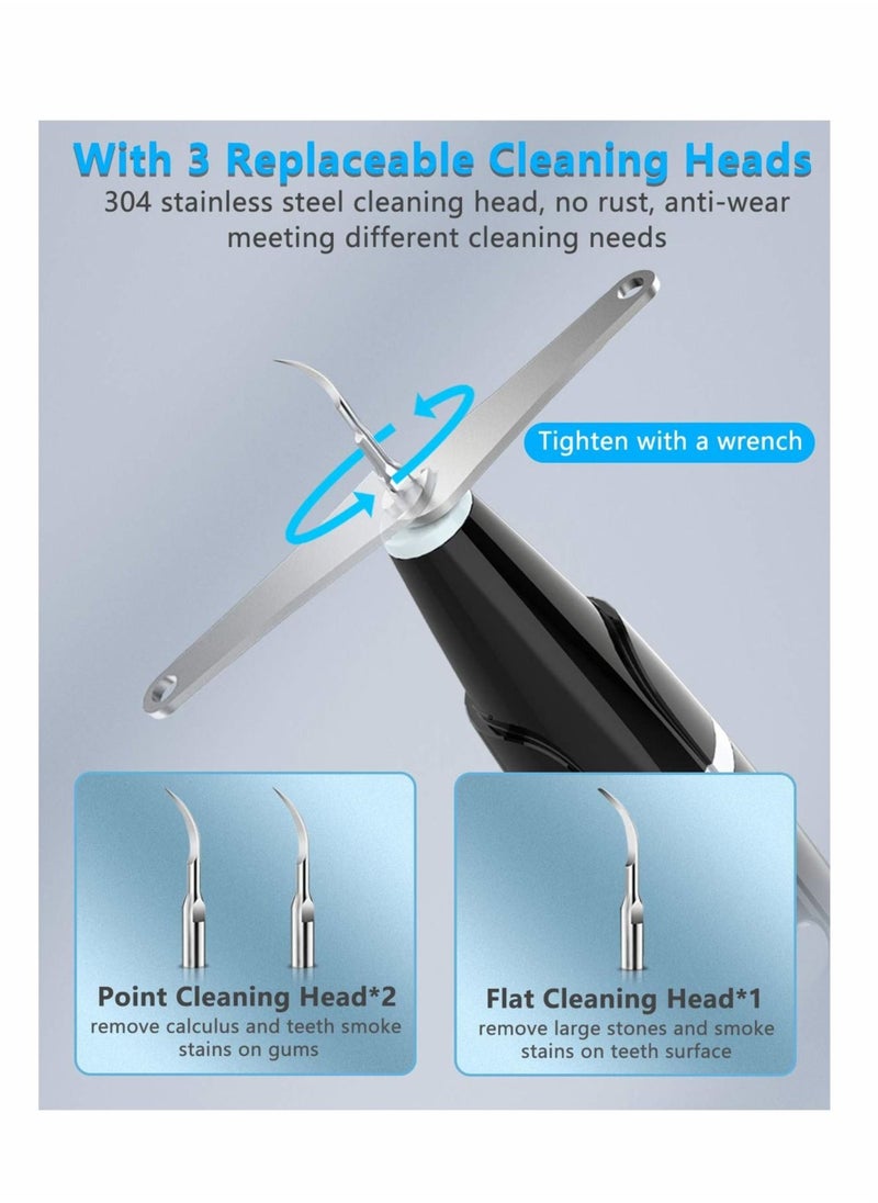 Captaintech Ultrasonic Tooth Cleaner Plaque Remover for Teeth Remove Teeth Stain tarter Plaque Calculus  with Led 5 Adjustable Modes 2 Replaceable Clean Heads Safe  - Image 5