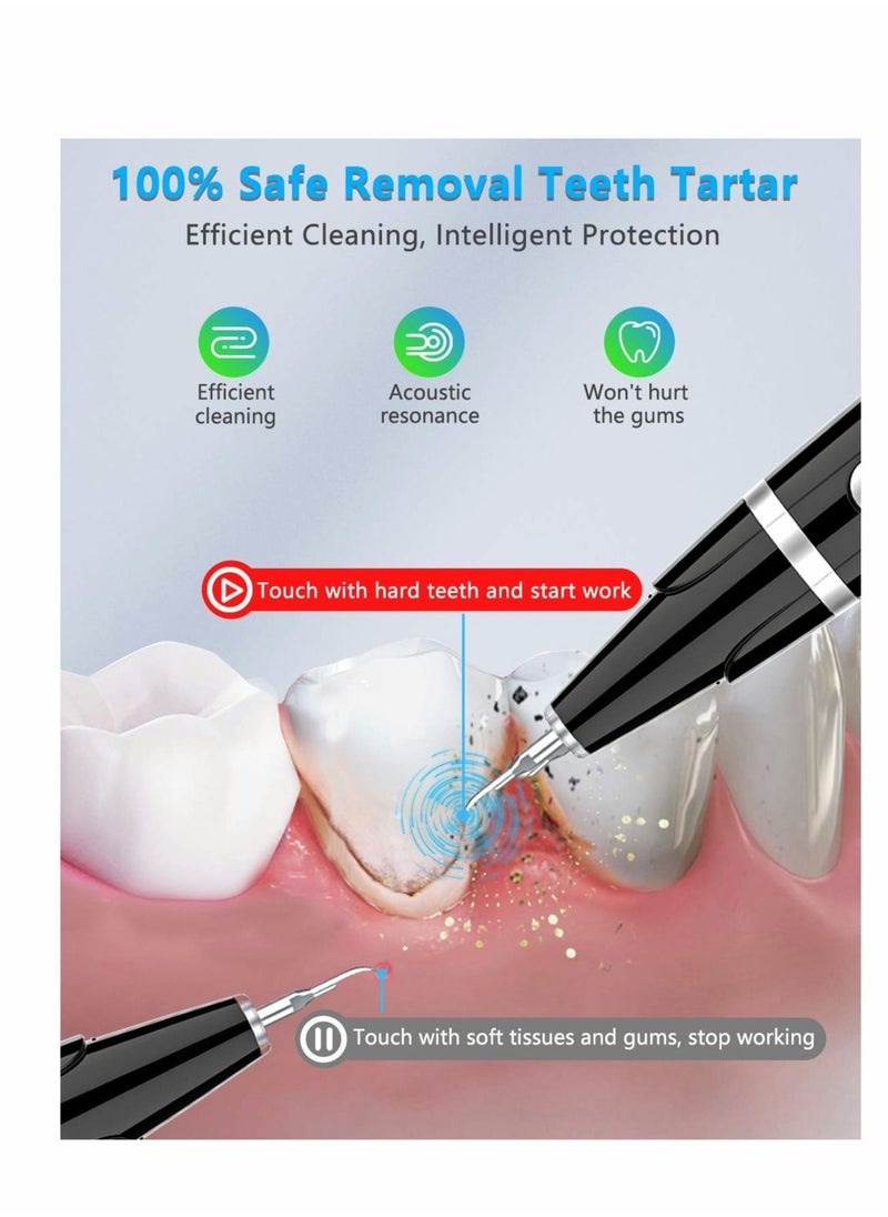 Captaintech Ultrasonic Tooth Cleaner Plaque Remover for Teeth Remove Teeth Stain tarter Plaque Calculus  with Led 5 Adjustable Modes 2 Replaceable Clean Heads Safe  - Image 4