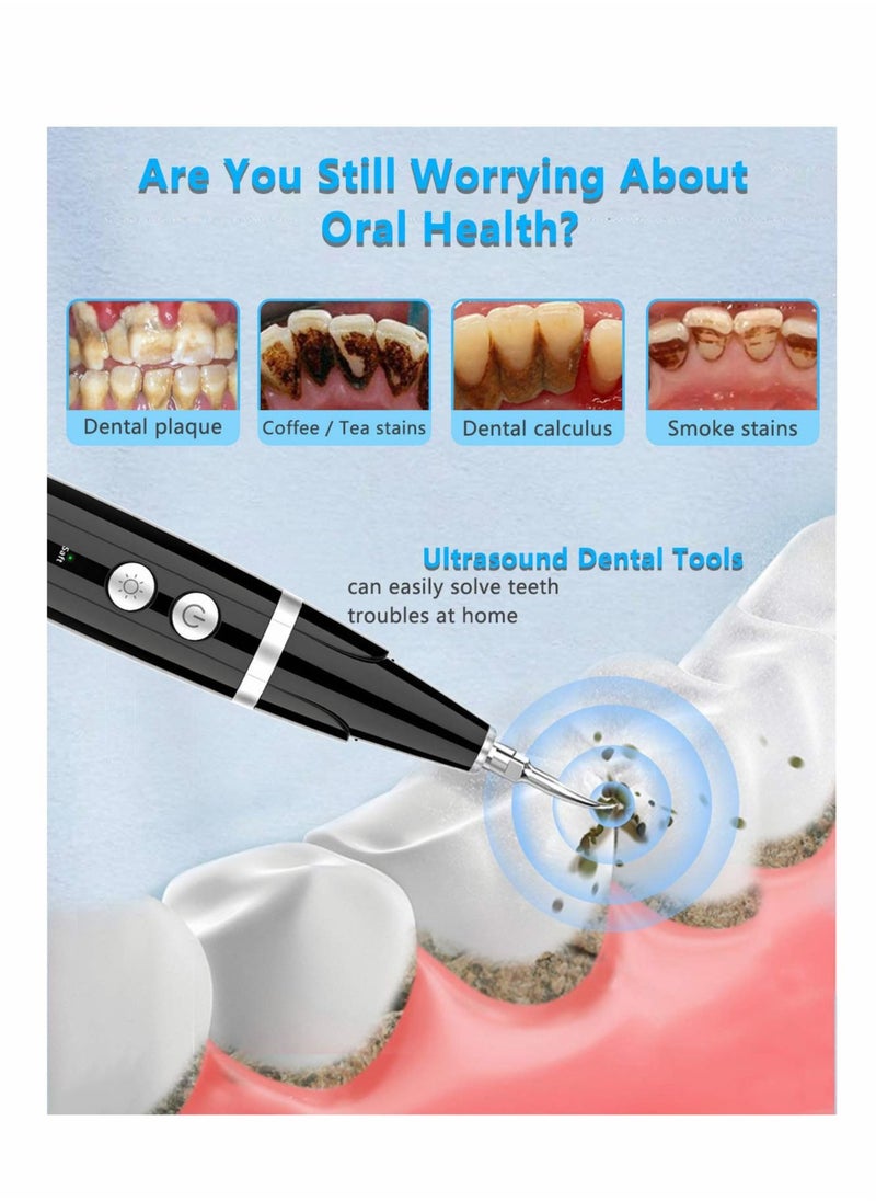 Captaintech Ultrasonic Tooth Cleaner Plaque Remover for Teeth Remove Teeth Stain tarter Plaque Calculus  with Led 5 Adjustable Modes 2 Replaceable Clean Heads Safe  - Image 2