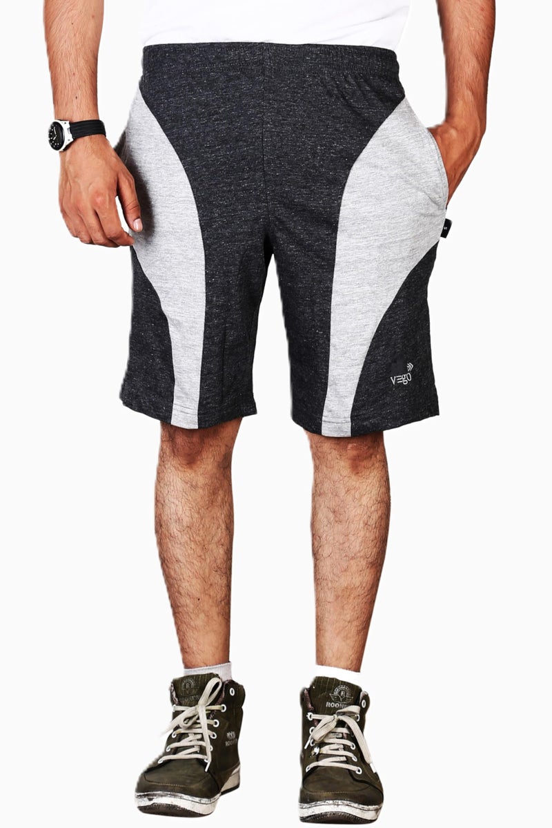VEGO Mens Black Cotton Shorts, Bermuda, Half Pant - Image 5