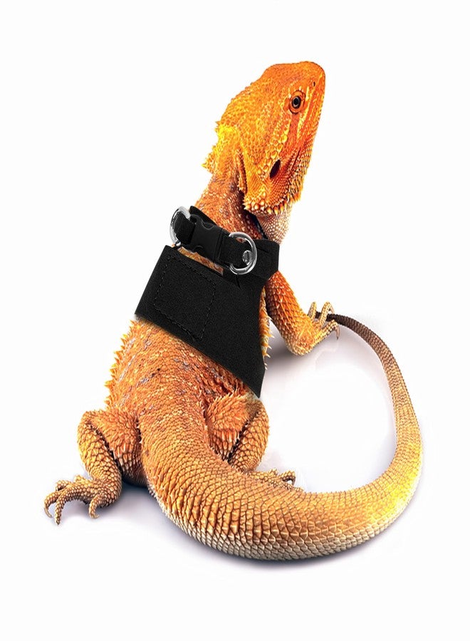 Yosadol Bearded Dragon Leash and Harness Set, Beardie Carrier, Lizard Adjustable Harness with Leather Wings and Sling Bag, Reptile Small Pet Backpack Batwing Accessories (Black) - Image 2