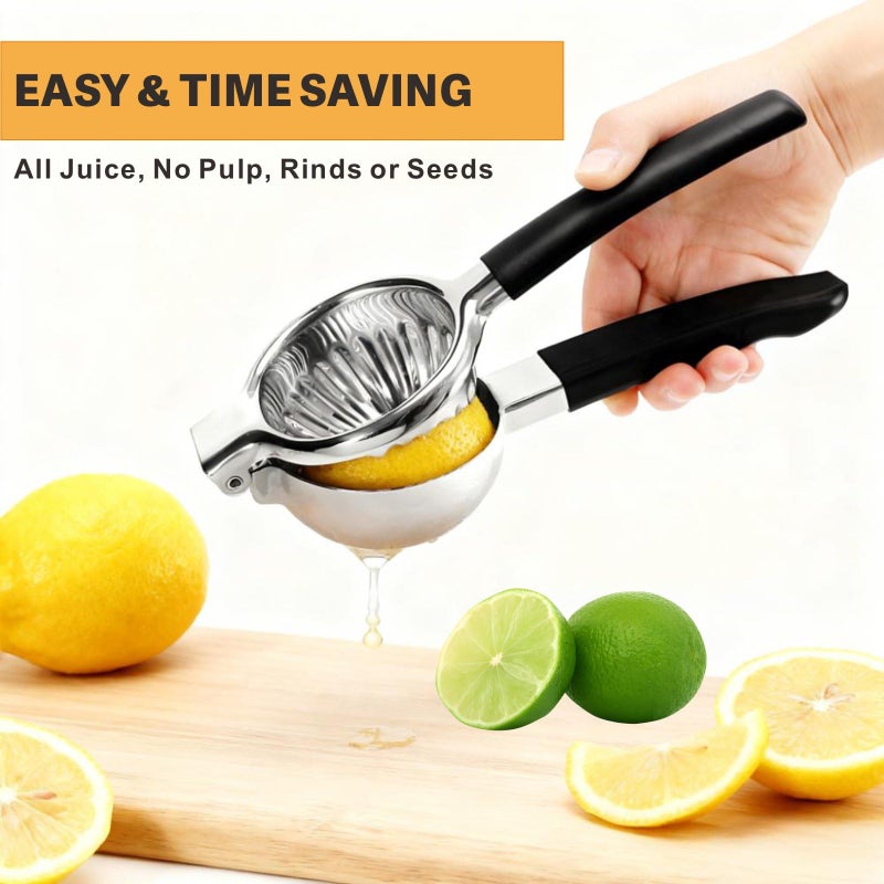 iStarcas Stainless Steel Lemon Squeezer, Manual Citrus Juicer with Non-Slip Handles, 304 Grade Steel Large Manual Lemon Press Juicer, Ergonomic Design Handheld Lime Squeezer Fruit Juicer - Image 5