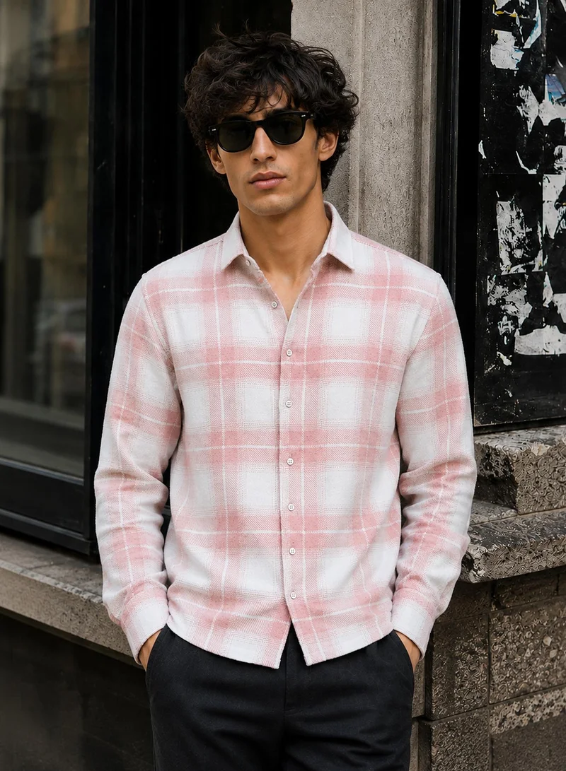 CAHOOT Men's Multi Checkered Regular Shirt For Casual Wear | Collared Neck | Long Sleeve | Button Closure | Cotton Blend Shirt Crafted With Comfort Fit For Everyday Wear (3974)