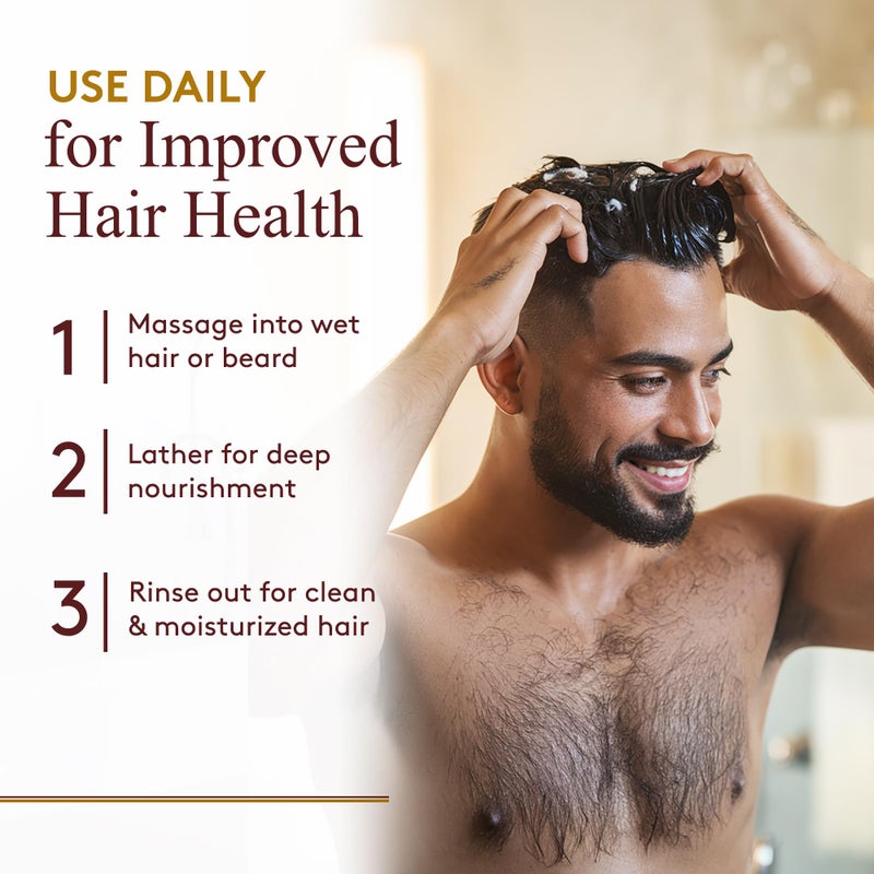 OKAY for MEN Castor Oil Hair & Beard Shampoo - Hydrating Shampoo for Healthy Hair & Beard Growth, Moisturizing Care, Strengthen & Restore Damage, Natural, Sulfate-Free - 16 Oz - Image 5