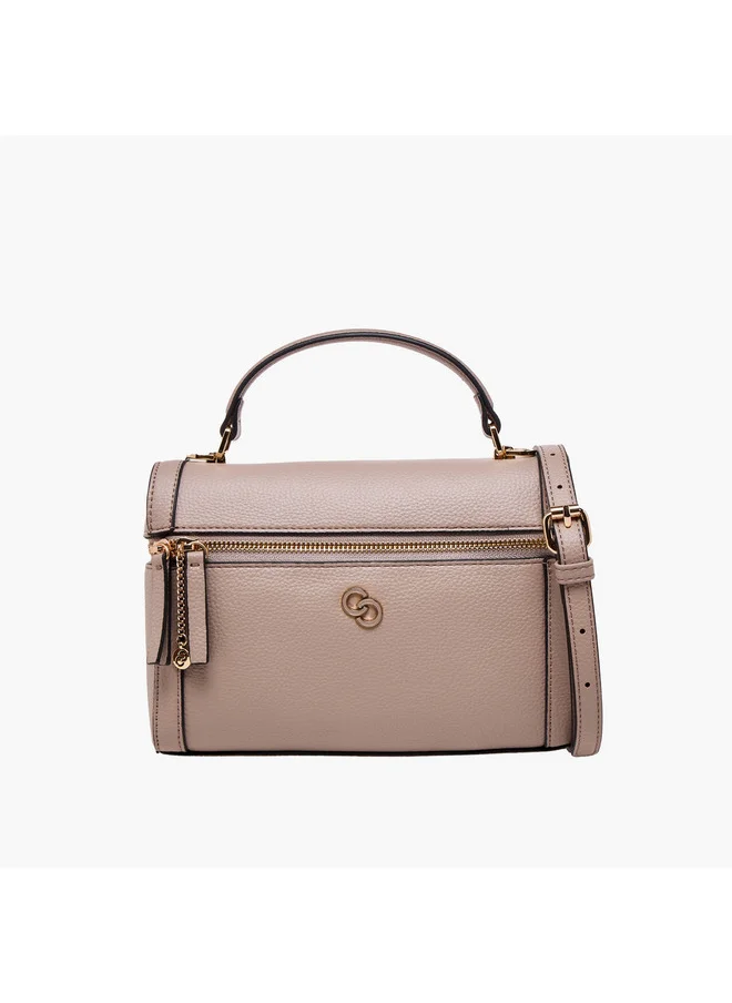 Celeste Women Textured Crossbody Bag with Detachable Strap and Zip Closure