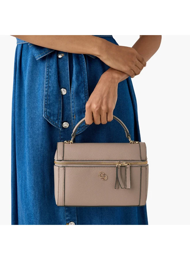 Celeste Women Textured Crossbody Bag with Detachable Strap and Zip Closure