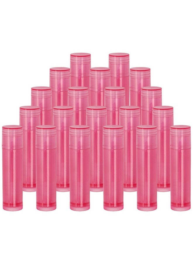 Mini Skater 20Pcs 3;16 Oz (5.5Ml) Translucent Lipstick Cosmetic Empty Lip Gloss Lipstick Balm Tube With Caps Container Bottle For Lady Women Makeup Tool (Dark Pink) - Image 2