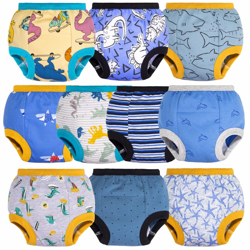 BIG ELEPHANT Baby Boys' 10 Pack Toddler Potty Training Pants 100% Cotton Underpants, 12-24 Months - Image 1
