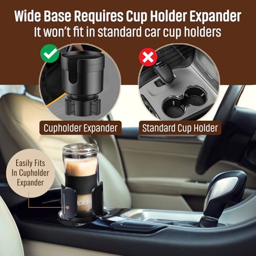 Tupkee 20 oz Double Wall Glass Tumbler With Lid – All Glass Hand Blown Reusable Insulated Travel Mug - For Coffee, Tea, Boba, Iced Coffee, and Smoothie Cup To Go – Black - Image 2