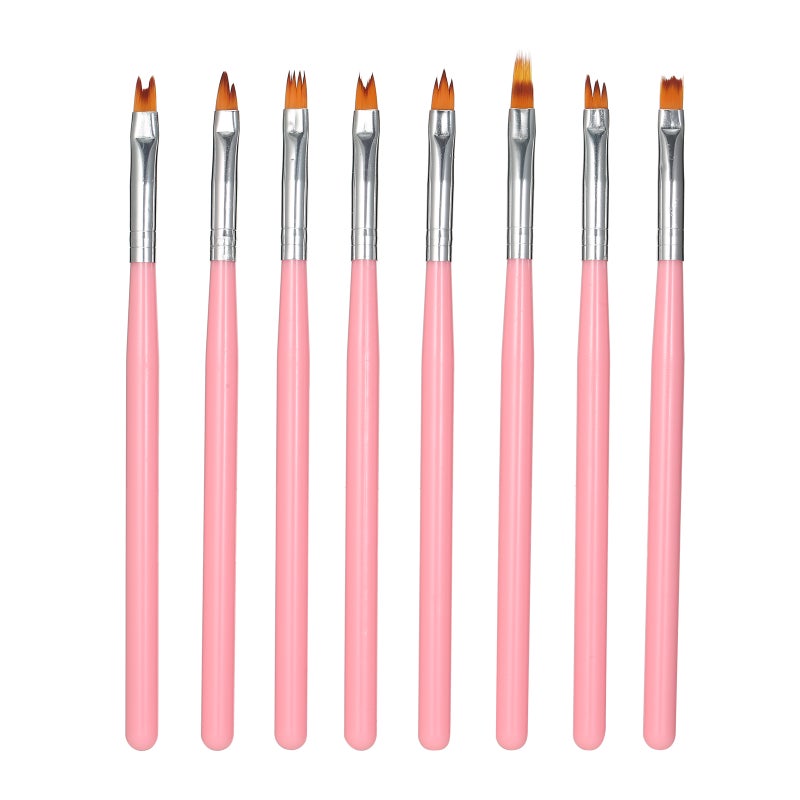 8Pcs Nail Art Brush DIY Petal Flower Painting Pen Gradient Acrylic Painting Brush Set Manicure Tools for Girls - Image 1