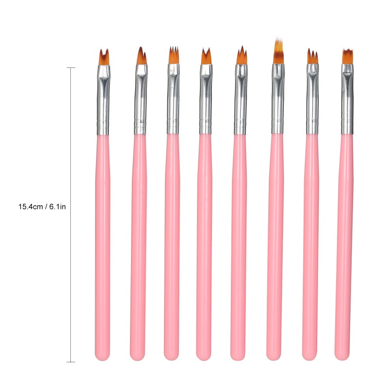 8Pcs Nail Art Brush DIY Petal Flower Painting Pen Gradient Acrylic Painting Brush Set Manicure Tools for Girls - Image 5