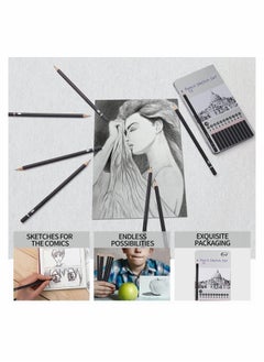 Y&D Professional Drawing Sketching Pencil Set - 12 Pack Art Sketch Pencils, Graphite Pencils(14B 4H), Ideal for Drawing, Pencils and Shading, Back to School Supplies  - Image 4