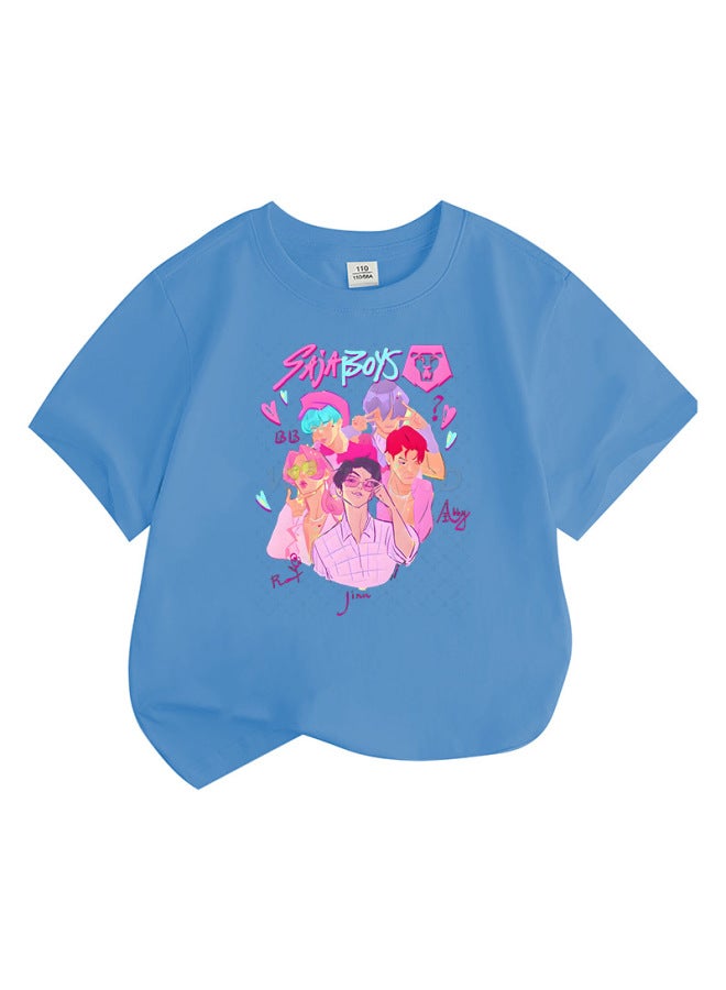 Best Seller Kpop Anime Cartoon Print Fashion Kids Short Sleeve T-shirt Loose Casual Top - Image 1