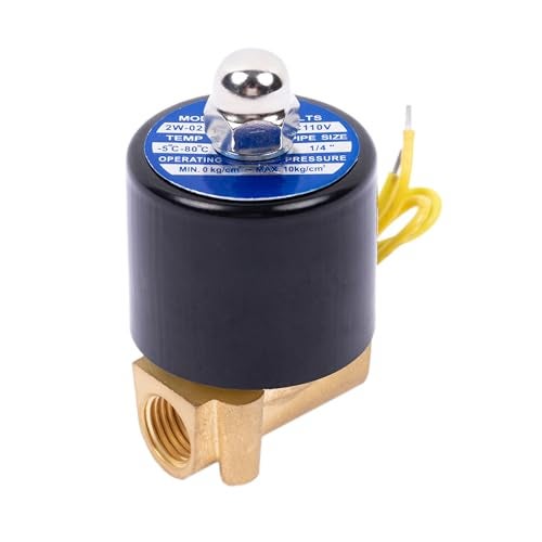 HFS(R) Electric Solenoid Valve Copper Normally Closed for Water Air Gas (110V AC 1/4IN NPT) - Image 1