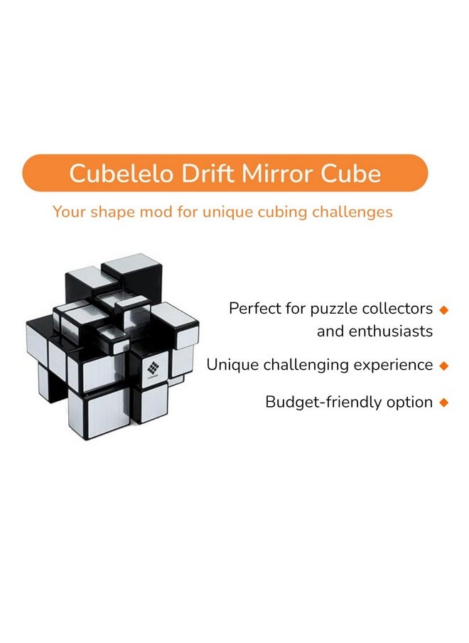 كوبليلو - مكعب سحري سريع Drift 3X3 Mirror (فضي) | مكعب Shape Shifter | لغز العصف الذهني السريع للتخلص من التوتر | مثالي للأطفال والكبار | مكعب Bump عالي الأداء - Image 1