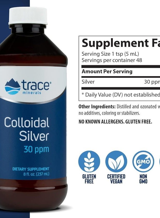 Trace Minerals Colloidal Silver - Liquid Mineral Supplement with Super-Oxygenated Colloidal Silver - Immunity & Overall Health Support - Highly Absorbable Supplement - 8 fl oz (About 24 Servings) - Image 2