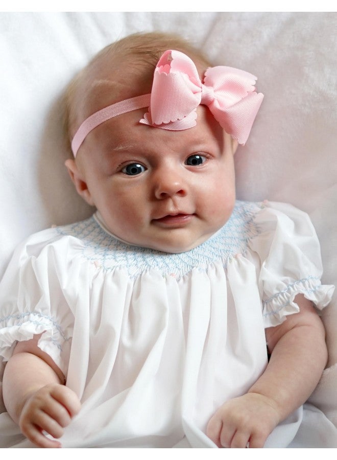 Wee Ones Baby Girl's Extra Small Grosgrain Bow On Matching Elastic Band, 6-24 Months, White - Image 5
