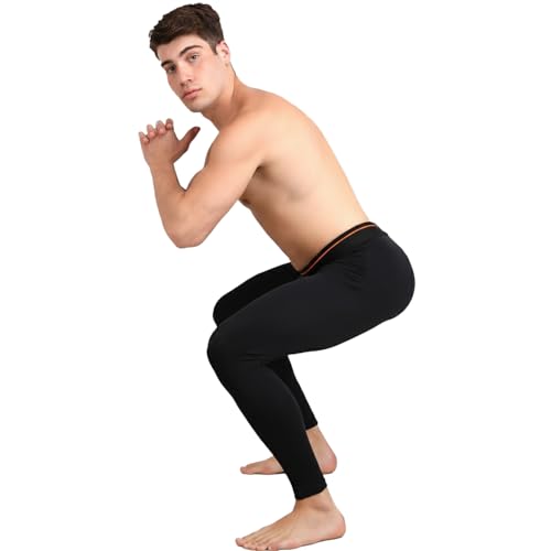 GYMIFIC Black Compression Pants Tights for Men with Pocket (M, Black) - Image 4